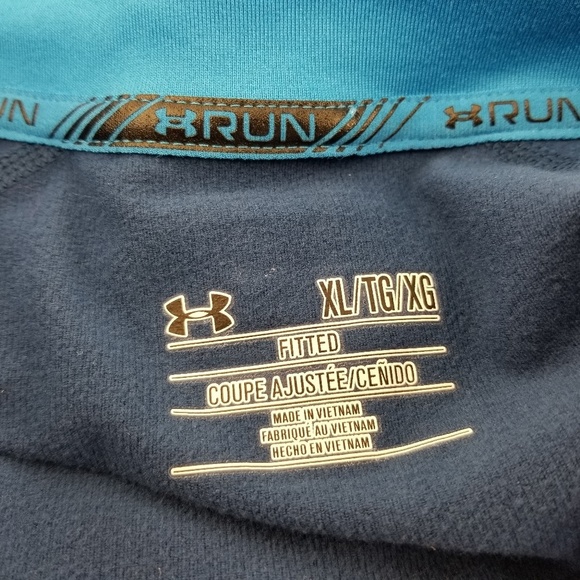Under Armour RUN Men's Gray /Blue Shirt Size XL Fi - Picture 4 of 6